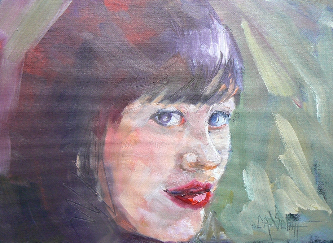 Original Oil Portrait, 6x8 Female Head, "Lisa", Daily Painting