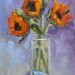Daily Painting, Floral Still Life, Sunflower Still Life, "A Glass of Sunshine" 6x8 Original Oil