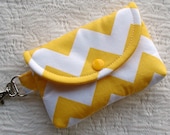 Small Snap Chevron Pouch w/ Key Clip .. Small Chevron Pouch.. Choose Your Color