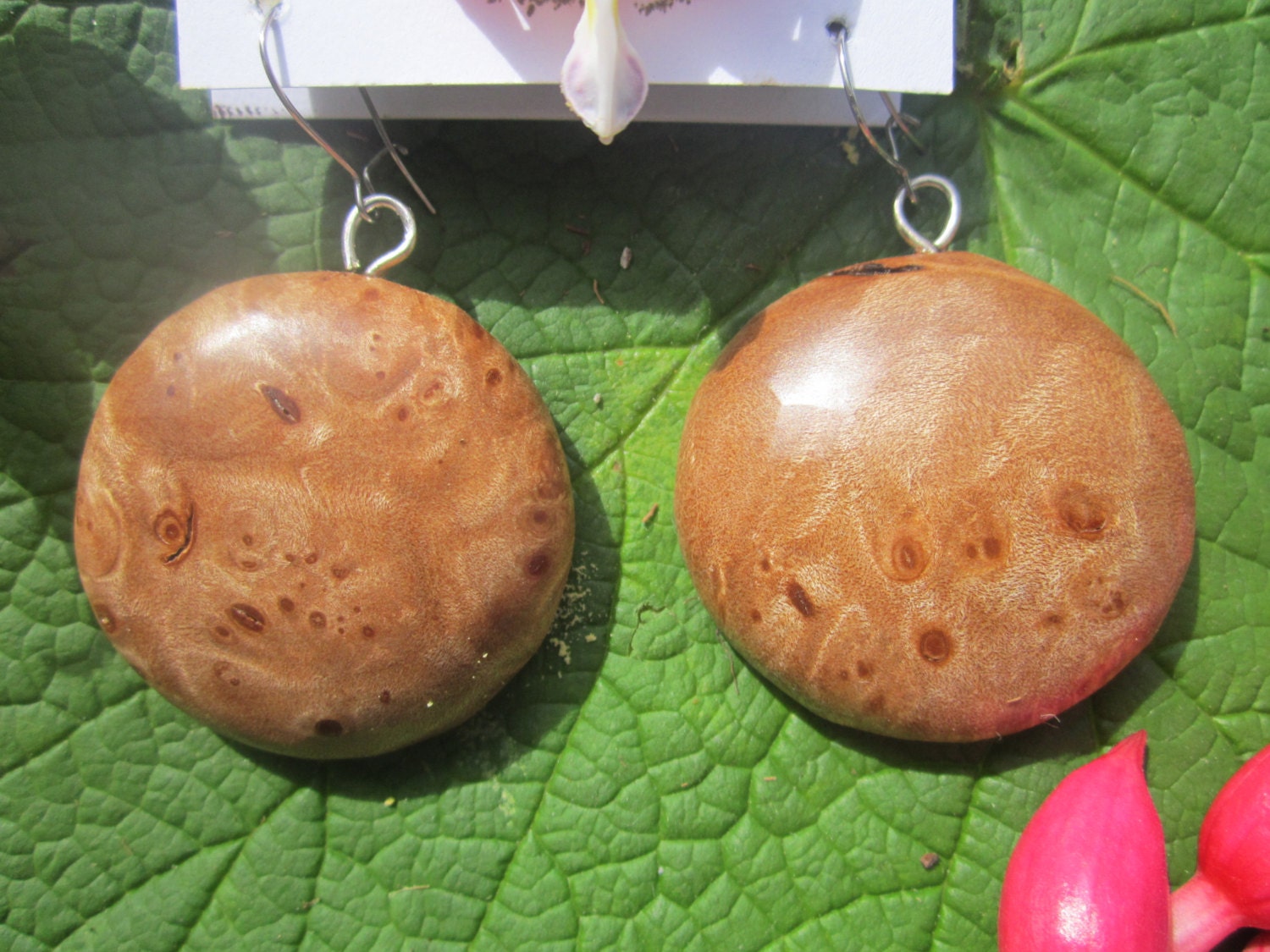 Round  Birdseye Maple Wood Earrings- Reclaimed Wood Earrings...69