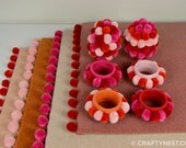 Carpet placemats, napkin rings & Easter eggs
