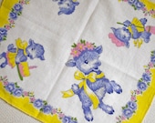 Very Efficient Lamb -  Adorable Vintage Child's Hankie