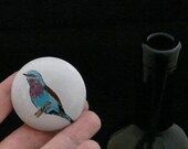 Majolica WIne Bottle Stopper with African Roller