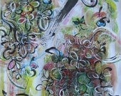 Abstract Original Painting Art abstract blossom painting contemporary spring flower art green yellow art original abstract modern art sjkim