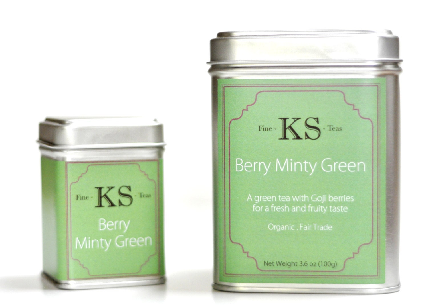 Organic Green Tea. 100g Berry Minty Green. Goji berries and mint for a fresh, fruity Beverage. Mint Green Organic Fruit Loose Tea Bags.