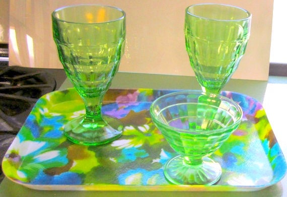 Vintage Tray 1960s Mad Men Cocktail Party Vintage Tray Rectangle