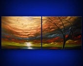 art painting original painting metallic gold abstract Original painting art abstract painting tree art painting acrylic 56 x 22