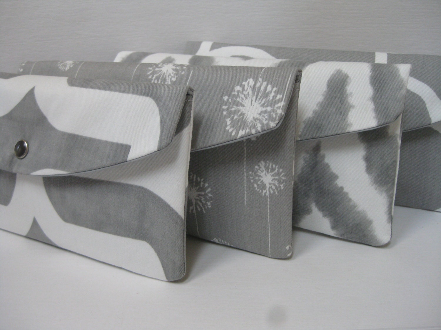 Bridesmaids Clutches / New Wedding Collection /Set of (4) The Jenna Clutch in Grey / Design Your Own