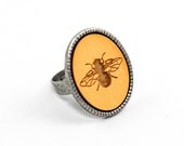 Cameo Ring - Bumble Bee Insect (Mustard Yellow)