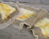 Nuno felted scarf Natural Eco dyed