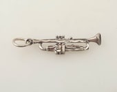 Vintage Faceted Sterling Trumpet Charm