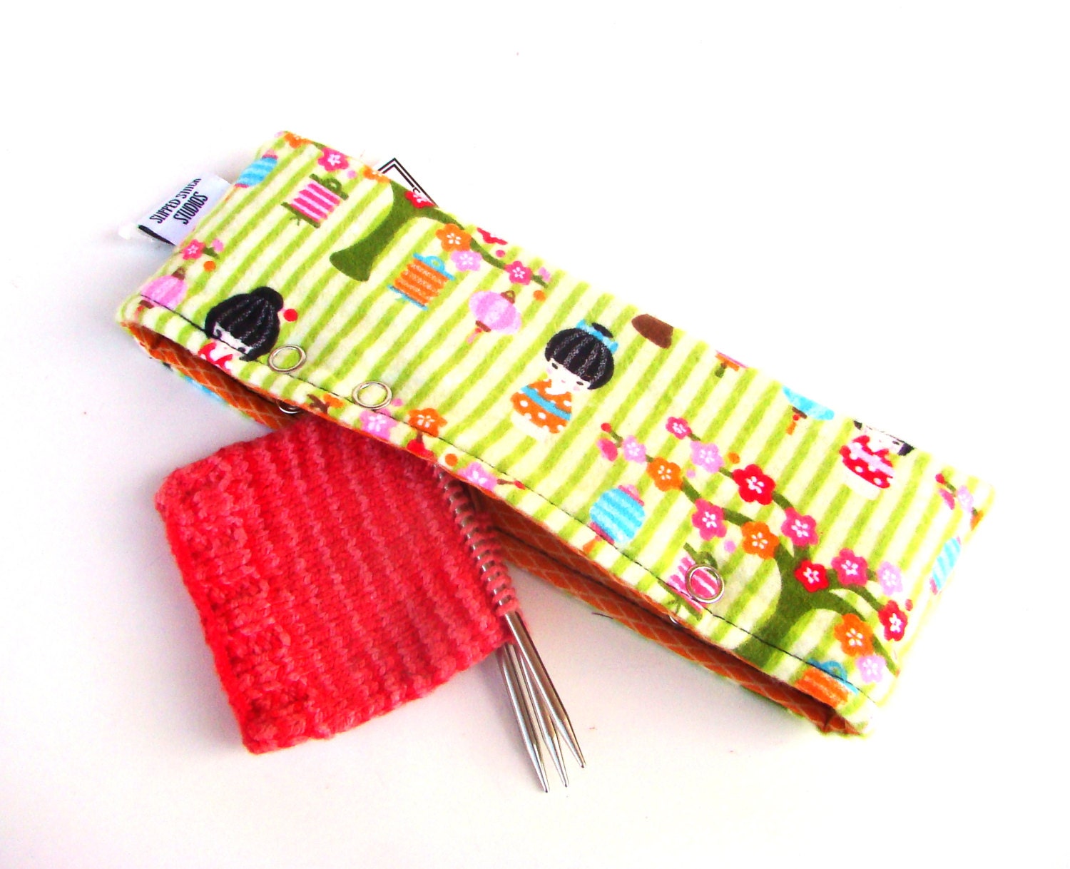 Needle Nook - Stitch Holder Point Protector Zipper Pouch - Sakura Girl