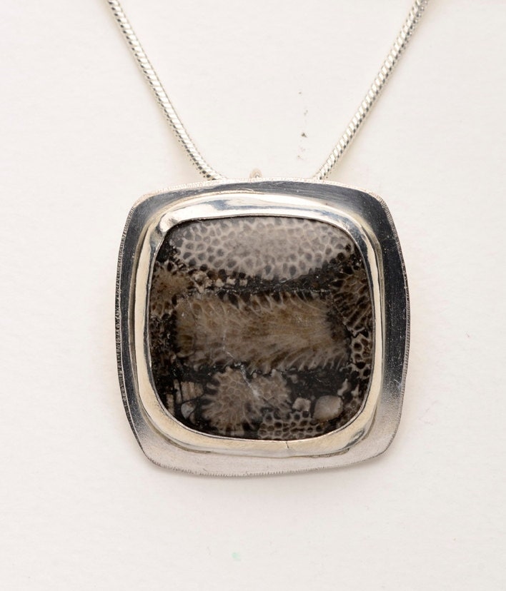 Fossil Stone set in sterling