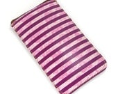 Leather iPhone / iTouch sleeve case - Floral stripes