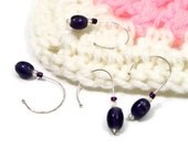 Removable Stitch Markers Set, Crochet, Snag Free, Beaded, Violet, Purple, DIY Crafts, Gift, TJBdesigns