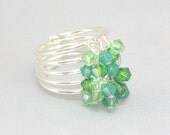 Green Crystal Cluster Ring