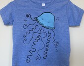 Children's T Shirt Jellyfish Athletic Blue