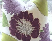 20X20-22X22-14X24 and more -Decorative Pillow Cover--Designer Fabric -Purple /Chartreuse--Purple Throw / Lumbar Pillow-