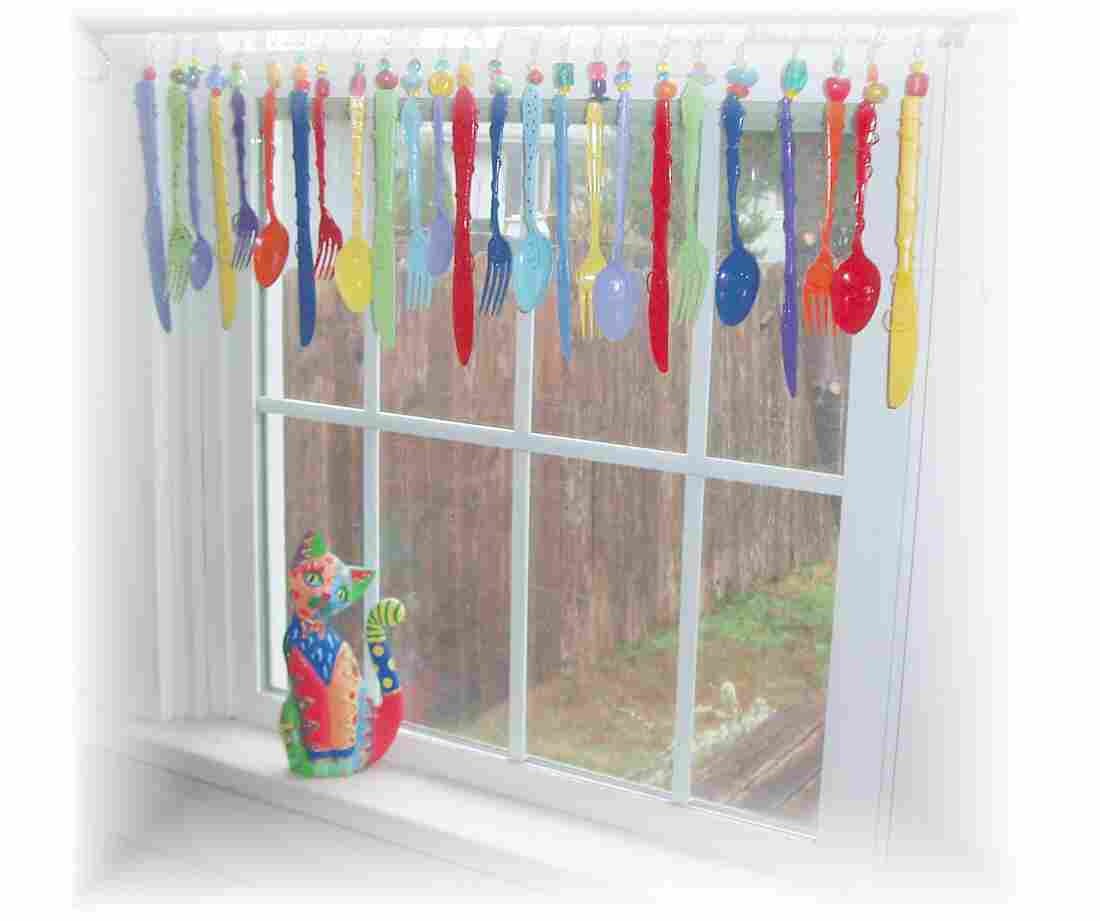 Colorful Flatware Whimsy Window Treatment by LittleLaLaOriginals