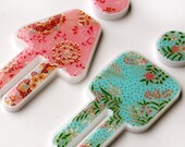 Small Male/Female WC decor bathroom sign, turquoise-pink