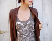 Eden Tank - womens tri-blend tank bustier floral leafy Boho - by Bark Decor
