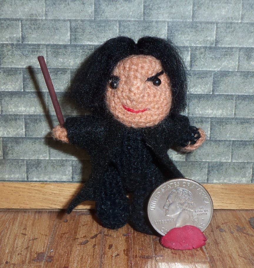 Severus Snape Miniature Crocheted Doll  Ready to Ship
