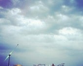 40% OFF SUMMER SALE Casino Pier, Seaside Heights, Ocean, Beach, Vacation, Blue, Summer, Storm - 8x8 photograph by Tina Crespo -