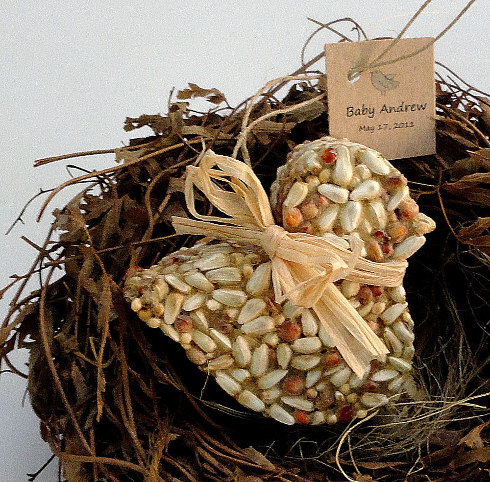 25 Baby Bird Baby Shower Favor Birds Love Personalized Favor Tags for Boy or Girl