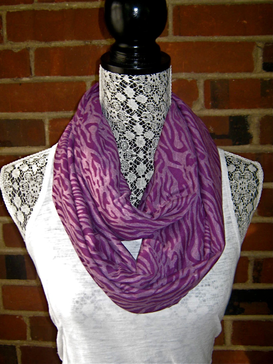 Soft Jersey Purple Infinity Scarf - Animal Print Womans Fashion