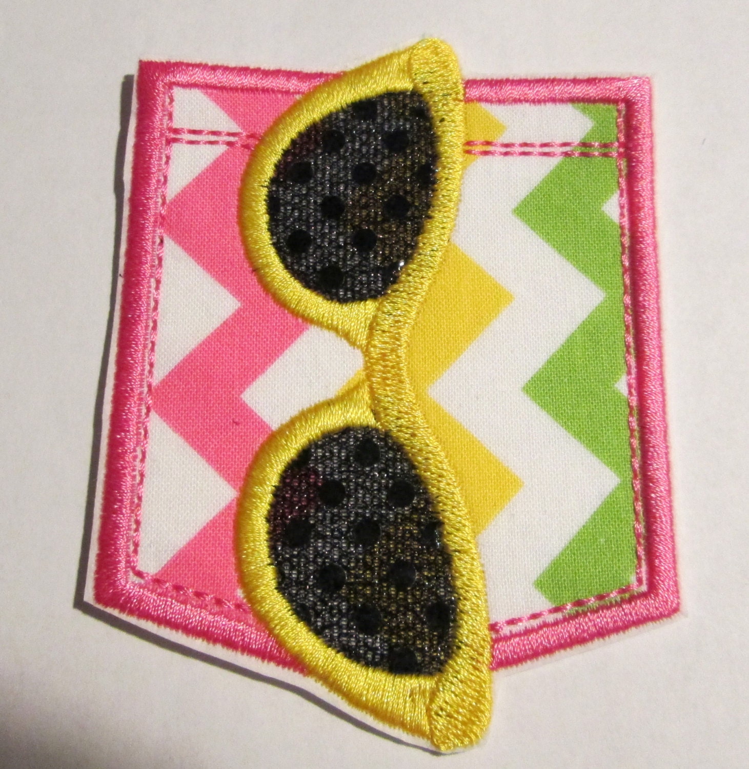Iron On Applique - Sunglasses Faux Pocket Applique