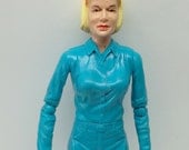 Vintage MARX Johnny and JANE WEST Cowgirl Doll 1960s hard vinyl molded clothes