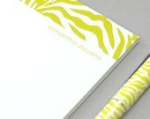 personalized NOTEPAD - ZEBRA PRINT - choose color - stationery - stationary
