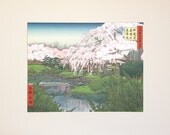 100 Famous Views of Philadelphia: Spring View of Shofuso, large matted print
