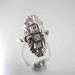 Signed Jabel Art Deco 18K white gold filigree diamond ring
