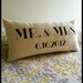 Mr. & Mrs. Pillow with Wedding Date- Customizable