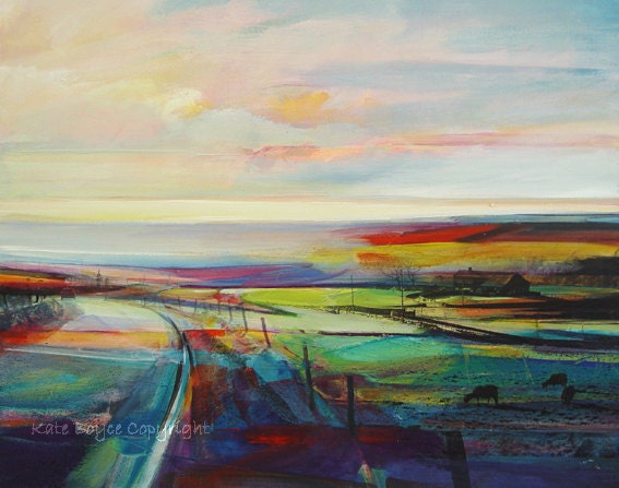 SALE PRICE - Open Views - The Road from Oxenhope. ( Limited Edition Print Size 2 )