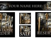 Etsy Banner avatar set Moon mystical custom banner graphic design rusty gate