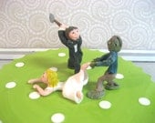 Custom ZOMBIE Wedding Cake Topper - Made to Order Bride and Groom