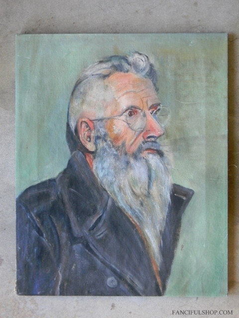 SALE Amazing Original Man Portrait Oil Painting - Found in France