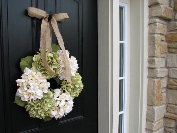 Wreaths - Hydrangea Wreath - Wreaths for All Seasons - Spring Hydrangeas - Spring Wreaths - Hydrangea Blooms