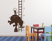 Children's Circus Growth Chart Vinyl Wall Decal, Wall Graphic, Vinyl Wall Graphic, Elephant, Monkey, Juggling, Height Chart, Sticker,  30028