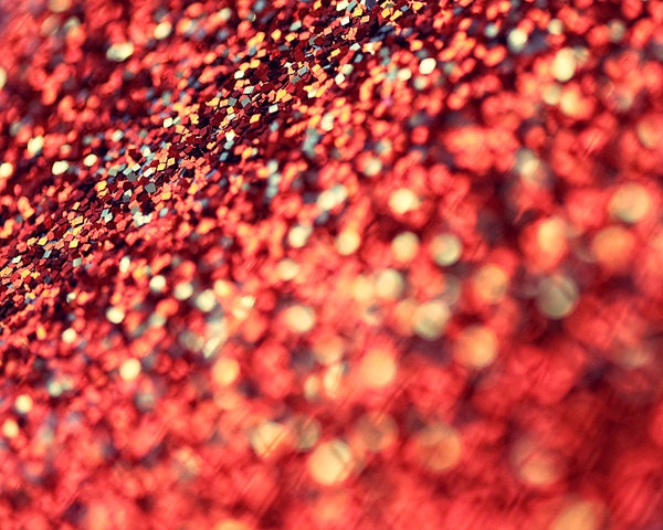 Abstract Glitter Photography - Ruby Red Glitter- red geometric glitter photograph bright ruby bright white black dark circles 8x10