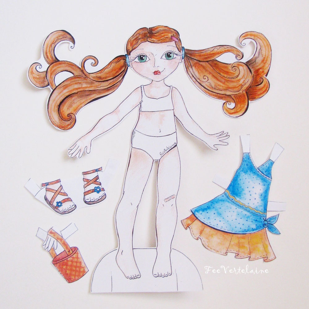 Emily Paper doll, FeeVertelaine spring- summer collection PDF