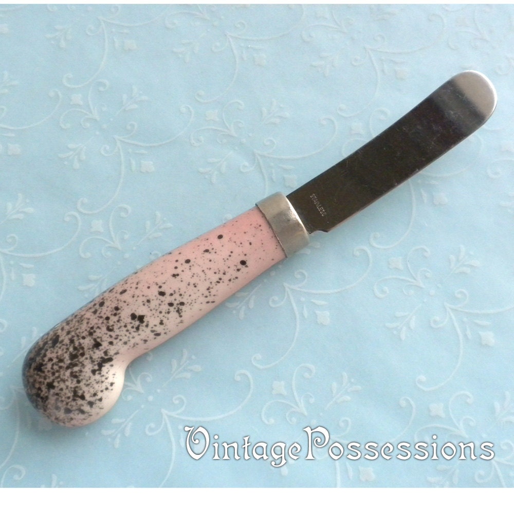 Handle d'oeuvres hors  Spreader knife 1940 function Ceramic Cheese with 1950   cheese Knife