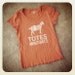 Totes Magoats t shirt hand stenciled OOAK upcycled womens size M/L