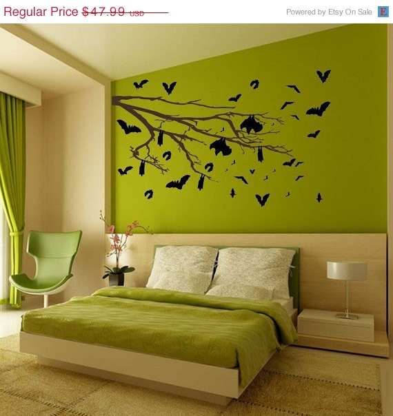 World Goth Day Sale SALE The Bat's Tree Vinyl Wall Art-Choose any color