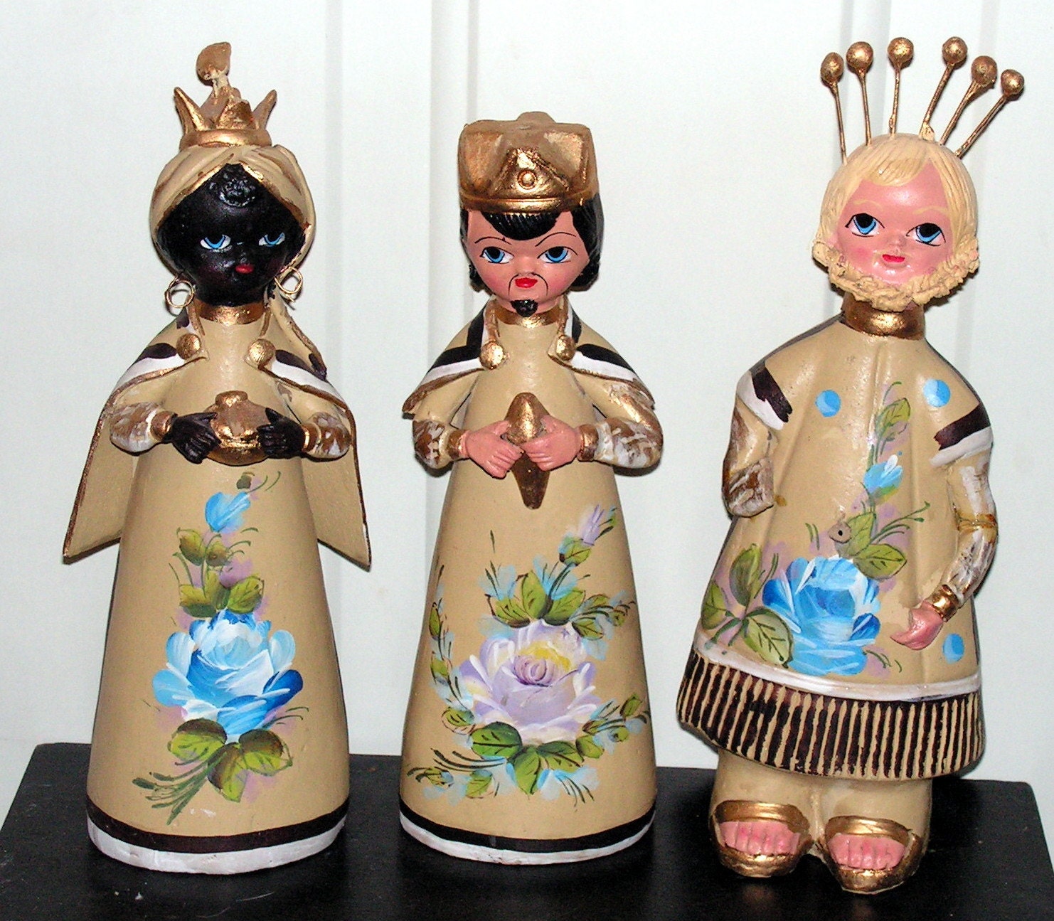 Vintage Three Kings Wise Men Figures by Lila Pottery