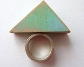 Triangle ring with silver base