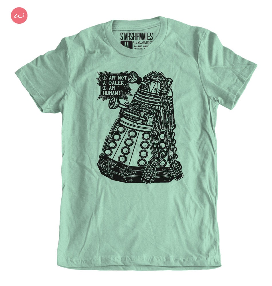 Confused Dalek - Ladies Fitted T-shirt Lime