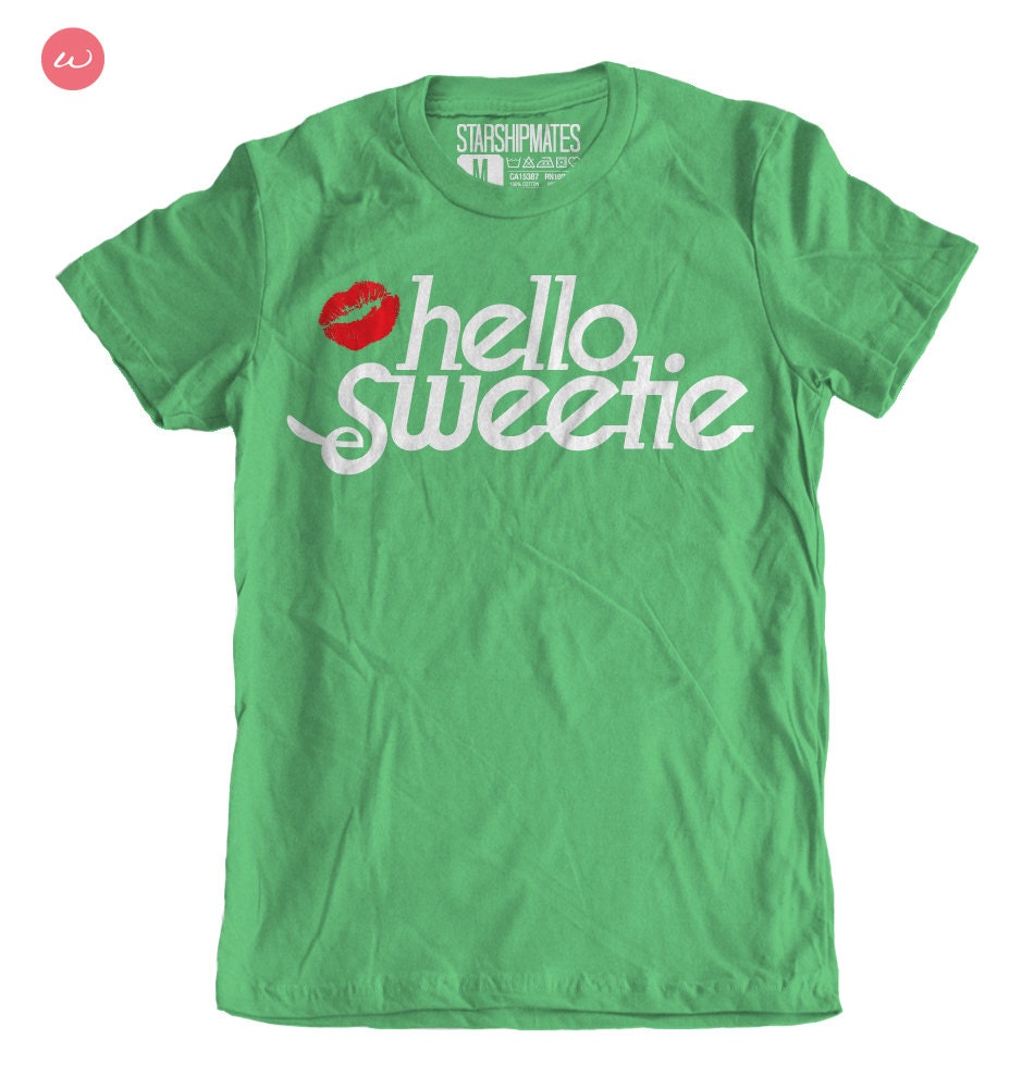 Hello Sweetie - Ladies Fitted T-shirt Grass Green